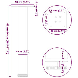 vidaXL Pieds de table basse 4 pcs blanc 42-44 cm acier pas cher