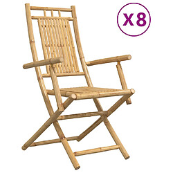 vidaXL Chaises pliables de jardin lot de 8 53x66x99 cm bambou