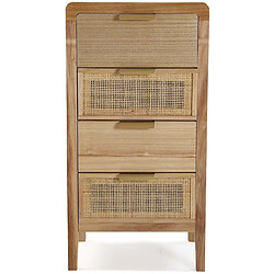 Acheter Versa Commode en paulownia et rotin Cannage 4 tiroirs