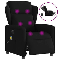 vidaXL Fauteuil de massage inclinable électrique Noir Tissu