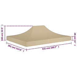 vidaXL Toit de tente de réception 4,5x3 m Beige 270 g/m² pas cher