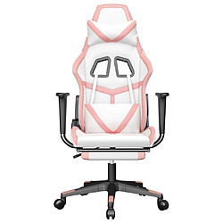 Avis vidaXL Chaise de jeu de massage avec repose-pied Blanc&Rose Similicuir