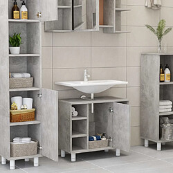 Avis Maison Chic Armoire de salle de bain,Meuble de rangement,Meuble haut Gris béton 60x32x53,5 cm Aggloméré -GKD410882