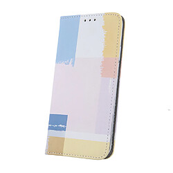 Coque en simili cuir pastel carré colorée pour Huawei P30 Lite