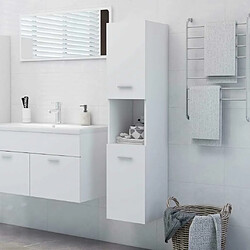 Maison Chic Armoire de salle de bain,Meuble de rangement,Meuble haut Blanc 30x30x130 cm Aggloméré -GKD967027