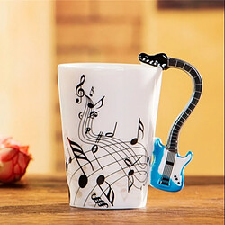 Totalcadeau Mug anse guitare électrique bleue tasse musique