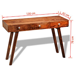 Acheter vidaXL Table console avec 3 tiroirs 76 cm Bois massif