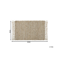 Beliani Tapis beige à carreaux 50 x 80 cm ZERDALI