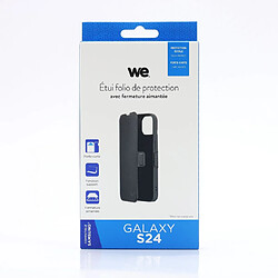 Avis WE Etui folio AIMANTE SAMSUNG GALAXY S24 Noir: fermeture magnétique - anti-chocs - Accès caméra – porte-cartes - Fonction support