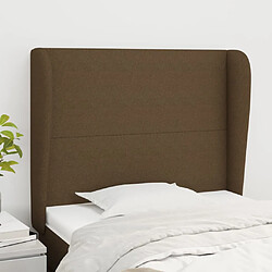 vidaXL Tête de lit avec oreilles Marron foncé 93x23x118/128 cm Tissu