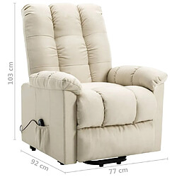 vidaXL Fauteuil Crème Tissu pas cher