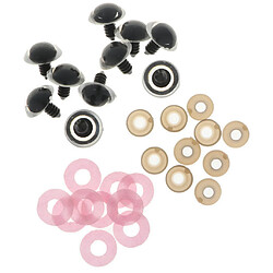 10pcs yeux de jouets de sécurité en plastique + non tissés paillettes + rondelle 18mm rose pas cher