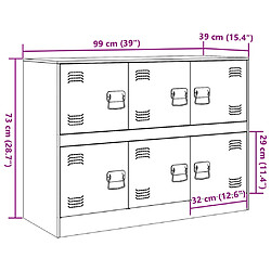 vidaXL Buffet rose 99x39x73 cm acier pas cher