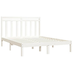 Acheter Maison Chic Lit Moderne Chambre - Cadre/structure de lit pour adulte Blanc Bois massif 140x200 cm -MN69890