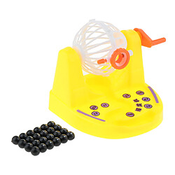 Mini Bingo Cage et Balles Set Machine de Jeu de Loterie Interactive Jouet Jaune pas cher