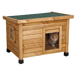 Avis Kerbl Maison pour chats Rustica 57x45x43 cm Marron et vert