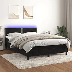 vidaXL Sommier à lattes de lit avec matelas LED Noir 140x200 cm 