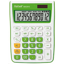 REBELL Calculatrice de re-Calculatrice sdc912gr sdc912, 12 chiffres pour le bureau et la maison, Dual Fonctionnement, vert