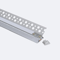 Ledkia Profilé Aluminium Intégration dans Plâtre/Placo pour Angle Intérieur Ruban LED jusqu'à 9 mm 2 m