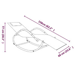 vidaXL Chaises longues à bascule 2 pcs Gris Acier et textilène pas cher