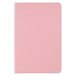 Etui en PU texture litchi avec support pivotant à 360° et bande élastique rose pour votre Samsung Galaxy Tab A8 (2021)