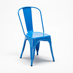 Avis Ahd Amazing Home Design Chaise Tolix industrielle en acier et métal pour cuisine et bars Steel One, Couleur: Bleu