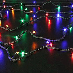 guirlande - 10 mètres - 100 led - multicolore - fixe - cable noir - festilight 50385-1-bm-z