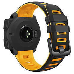 Bracelet en silicone Bracelet bicolore souple Noir/Jaune pour votre Garmin Instinct/Instinct Esports