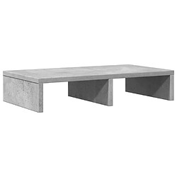 vidaXL Support de moniteur gris béton 50x27x10 cm bois d'ingénierie