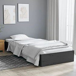 vidaXL Cadre de lit sans matelas gris bois massif 75x190 cm