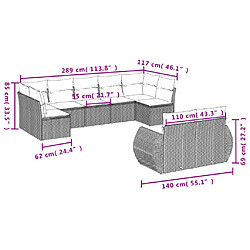 Avis Maison Chic Salon de jardin avec coussins 9 pcs | Ensemble de Table et chaises | Mobilier d'Extérieur beige résine tressée -GKD77751