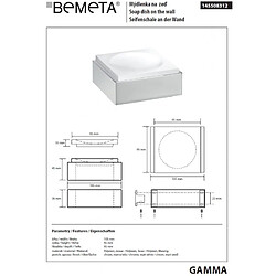 Bemeta - Maison De La Tendance Porte-savon mural GAMMA en résine 10,5 x9,5 x4,5 cm