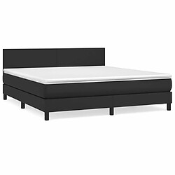 Maison Chic Lit Adulte - Lit simple Lit à sommier tapissier avec matelas moelleux - Meuble de Chambre - Noir 180x200 cm Similicuir -MN17608