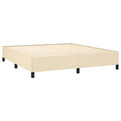 Acheter Maison Chic Lit adulte- Lit + matelas,Sommier à lattes de lit avec matelas Crème 180x200 cm Tissu -GKD96968