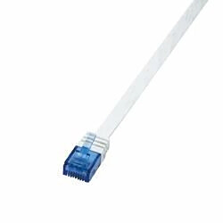 LogiLink Câble patch plat U/UTP, Cat.6, 1,0 m, blanc ()