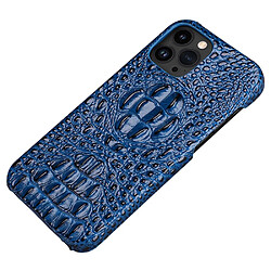 Coque en TPU + cuir véritable texture crocodile, anti-chocs, anti-chutte pour votre iPhone 14 Pro Max - saphire