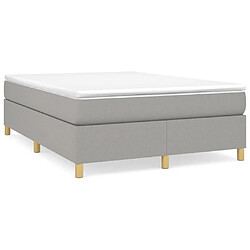 Maison Chic Lit Adulte - Lit simple Lit à sommier tapissier avec matelas moelleux - Meuble de Chambre - Gris clair 140x190cm Tissu -MN94086