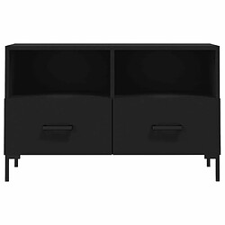 Maison Chic Meuble TV scandinave - Banc TV pour salon Noir 80x36x50 cm Bois d'ingénierie -MN96752 pas cher