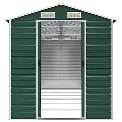 Avis Helloshop26 Abri de jardin cabane cabanon maison de stockage remise extérieur hangar outils robuste 191 x 555 x 198 cm acier galvanisé vert 02_0022352