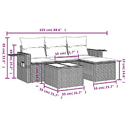 Acheter vidaXL Salon de jardin 4 pcs avec coussins noir résine tressée