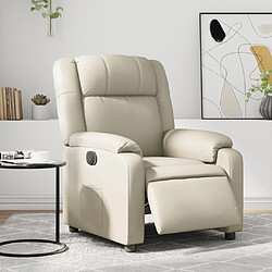 Maison Chic Fauteuil Relax pour salon, Fauteuil inclinable électrique Crème Similicuir -GKD90851