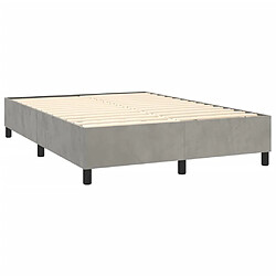 Acheter Maison Chic Lit Adulte - Lit simple Lit à sommier tapissier et matelas moelleux - Meuble de Chambre - Gris clair 140x200cm Velours -MN96972