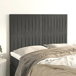 Maison Chic Lot de 4 Têtes de lit design pour chambre - Décoration de lit Gris foncé 72x5x78/88 cm Velours -MN11619