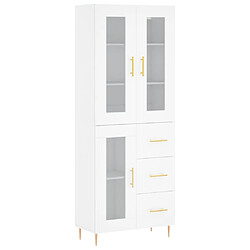 vidaXL Buffet haut Blanc 69,5x34x180 cm Bois d'ingénierie