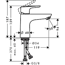 Mitigeur de Lavabo pour Salle de Bain HANSGROHE Ecos L Chrome pas cher