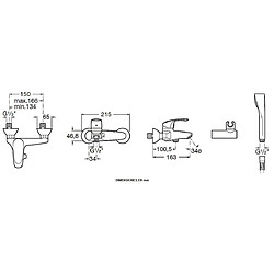 Mitigeur bain douche Monodin TOP mural chromé - ROCA - A5A0307C00