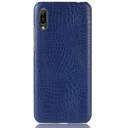 Wewoo Coque PC + PU antichoc en texture de crocodile pour Huawei Y6 Pro 2019 Bleu