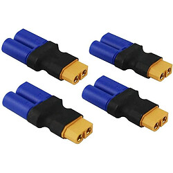 4pcs XT60 Femelle vers EC5 Mâle Adaptateur Sans Câble pour Batterie LiPo RC (XT60 Femelle vers EC5 Femelle)