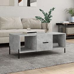 vidaXL Table basse gris béton 102x50x40 cm bois d'ingénierie