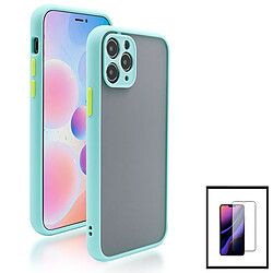 PHONECARE Kit Coque Antichoc Avec Caméra Protection + Film 5D Full Cover pour iPhone 13 Mini - Bleu Clair